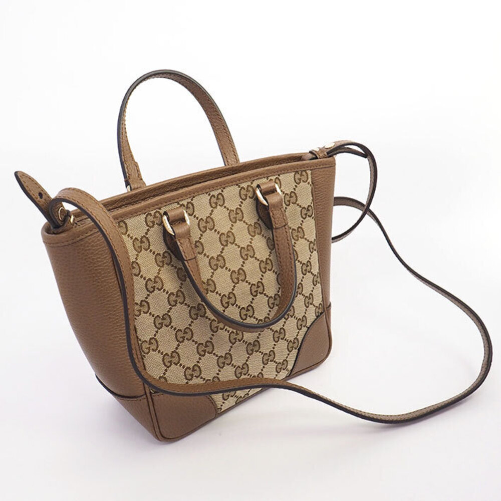 Gucci monogram 2way Brown Bree leather handbag canvas